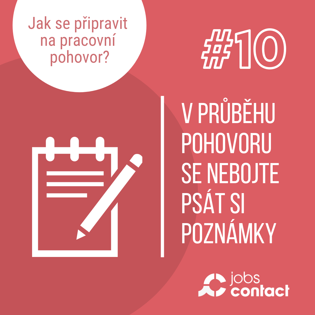 V průběhu pohovoru se nebojte psát si poznámky